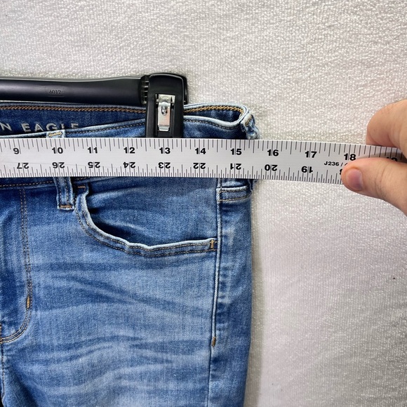 American Eagle Next Level Stretch Jegging Jeans Womens 6 Long Blue Denim 2570 - Picture 5 of 11